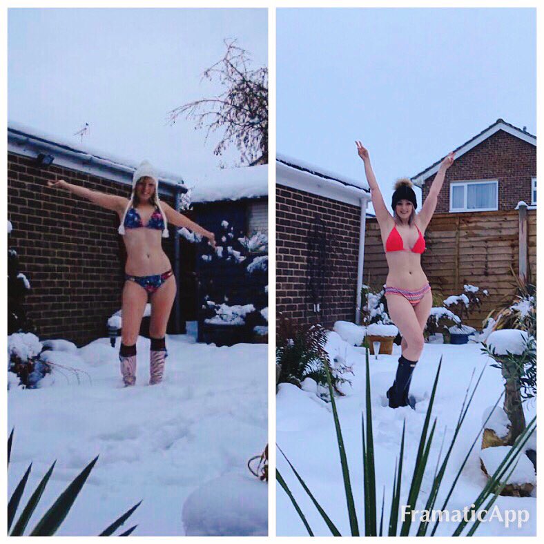 Feb 2009 vs Feb 2019 ❄️🤪🙌🏽 #snowfun #snowedin #stillanutter #bikinisinthesnow #ididitfirst #kendalljennerchallenge