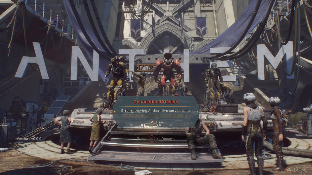 Adox_nl's tweet photo. Still problems with getting in am I the only one here I see so many people playing and I’m still here!!😢😑 @anthemgame #AnthemVIPDEMO #Anthem #ps4 #sucks https://t.co/UdibRUQDgh
