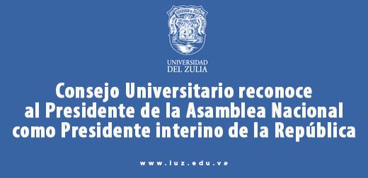 #COMUNICADO Consejo Universitario acuerda reconocer a la <a href="/AsambleaVE/">Asamblea Nacional</a> como único poder público legítimo y determinante para restablecer el orden constitucional y democrático en el país. bit.ly/2Tq8v7X