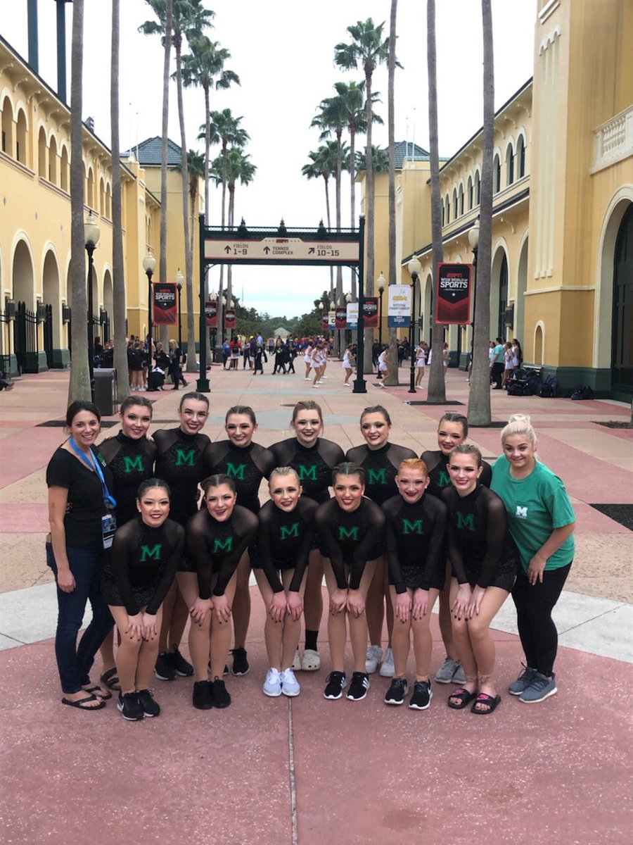 Congratulations to these girls on making it to Semi-Finals in Pom!!! We’ve worked so incredibly hard and can’t wait to do even better today💚💚💚