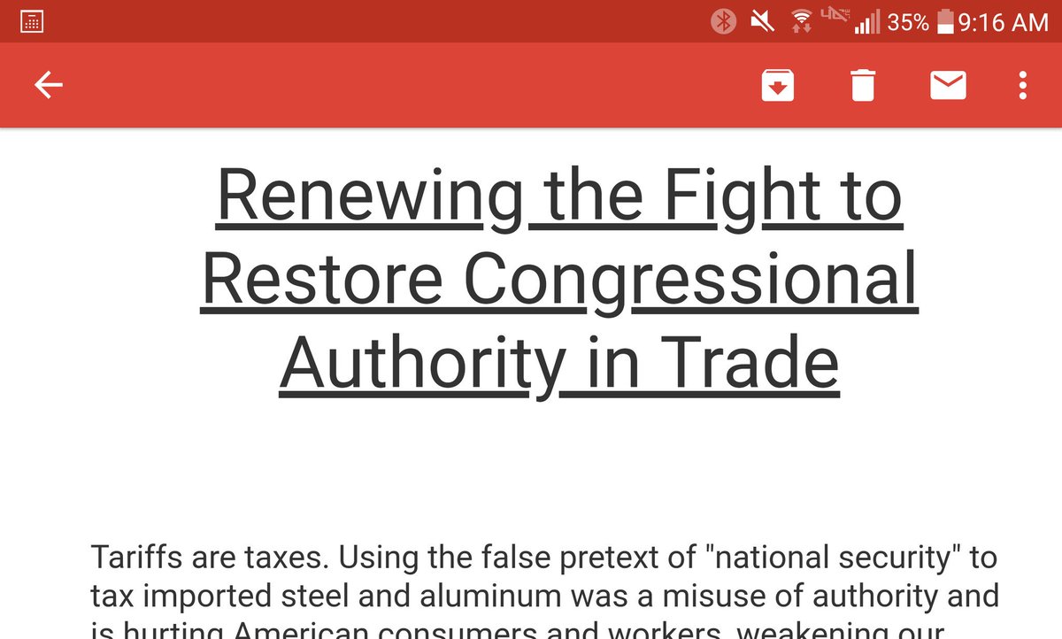 EasttownDems's tweet image. From Sen Toomey's email blast: Congress potentially clawing back trade reg from the exec branch. Sounds like a great idea NOW, during _this_ admin, but is it good policy? It's a complex issue. 
#CommerceClause: law.cornell.edu/constitution/a…