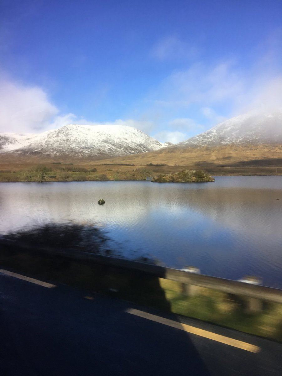 danconnors11's tweet photo. @DanMulhall @JJ_Gazette @JamesJoyceCentr @IrishLitTimes @JoyceTower Enjoyed the James Joyce reading Mr. Ambassador; here’s a photo of the faintly falling snow Joyce wrote about dusting the rugged Connemara mountains this morning courtesy of my son, NUI-G student Greg Connors, while enroute to Kylemore Abbey for a retreat weekend... https://t.co/OuYNzfdjE5