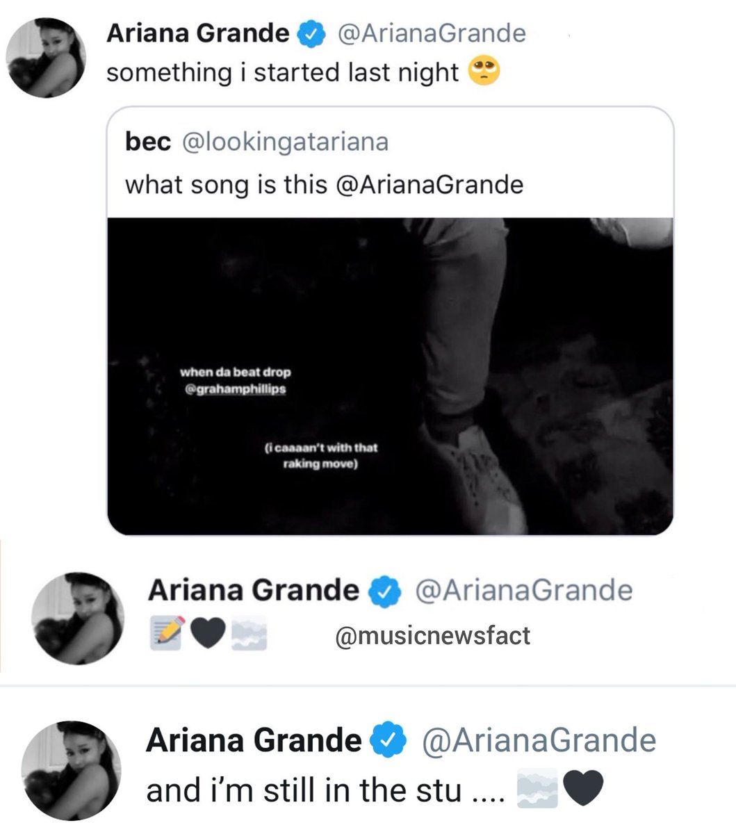 infoari's tweet photo. Ariana Grande antes do lançamento do álbum "Thank U, Next" parece que começou já a produzir o seu proximo álbum o AG6. https://t.co/JE0aPk9bxR