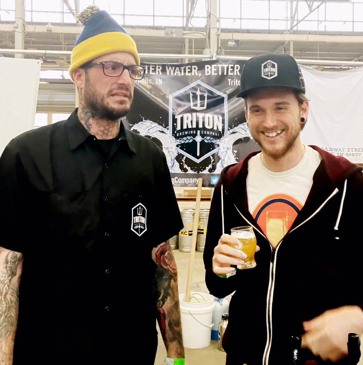 TritonBrewing's tweet image. Apparently @DrinkIndiana #IndyWinterfest is today! Stop by our booth, sample our brews and see these two if your attending. It’s going to be 🔥!