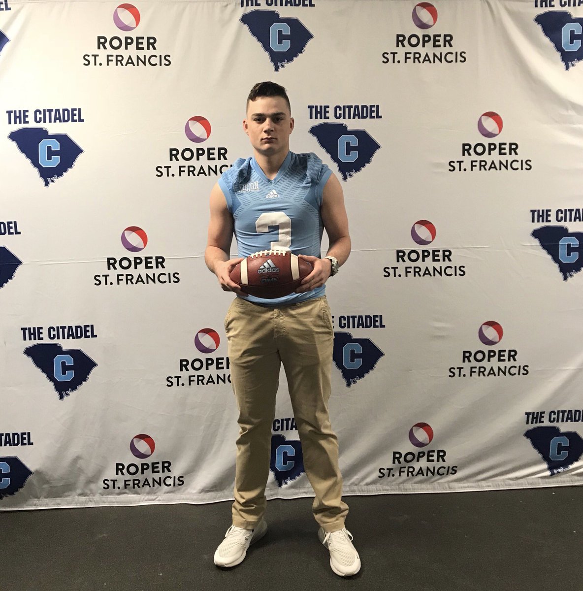 CHSTigersFB's tweet photo. Thank you to @CitadelFootball for having @DawsonMerk on campus today. https://t.co/TqAgQk97Ra