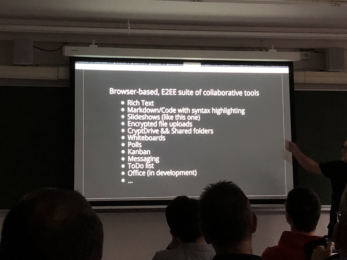 MGuthmuller's tweet photo. @cryptpad my first good discovery of this new fosdem edition #FOSDEM2019 #fosdem19 ! Really interesting, soon tested https://t.co/WGDhPDmR1d
