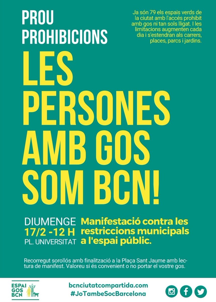 espaigosbcn's tweet photo. Las #personesambgos sufrimos:
1-AEG insalubres. 
2-Parques prohibidos. 
3-Parques con procesionaria.
4-Calles con azufre. 
5-Campañas de multas especificas a nuestro colectivo.
6-Caso omiso a nuestras quejas....
Por esto y por mucho más te esperamos. No faltes!! #SomCiutat https://t.co/iyW4EnCHum