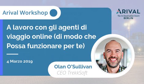 Lavorare con le agenzie di viaggio online – Così funziona per te”. Non perderti il CEO di Trekksoft <a href="/olanosullivan/">Olan O'Sullivan</a> che verrà a presentare sulla distribuzione equilibrata nell’area workshop di @Arivaltravel il 4 marzo #arivalevent 
hubs.ly/H0gmwF90