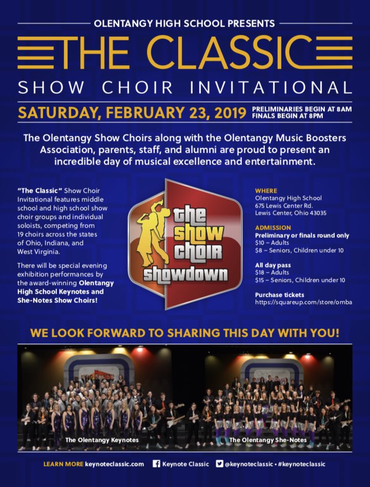 RedPop2012's tweet image. OHS Show Choirs will be hosting THE CLASSIC show choir competition on February 23rd. 
Get your tickets today!!!
squareup.com/store/omba
