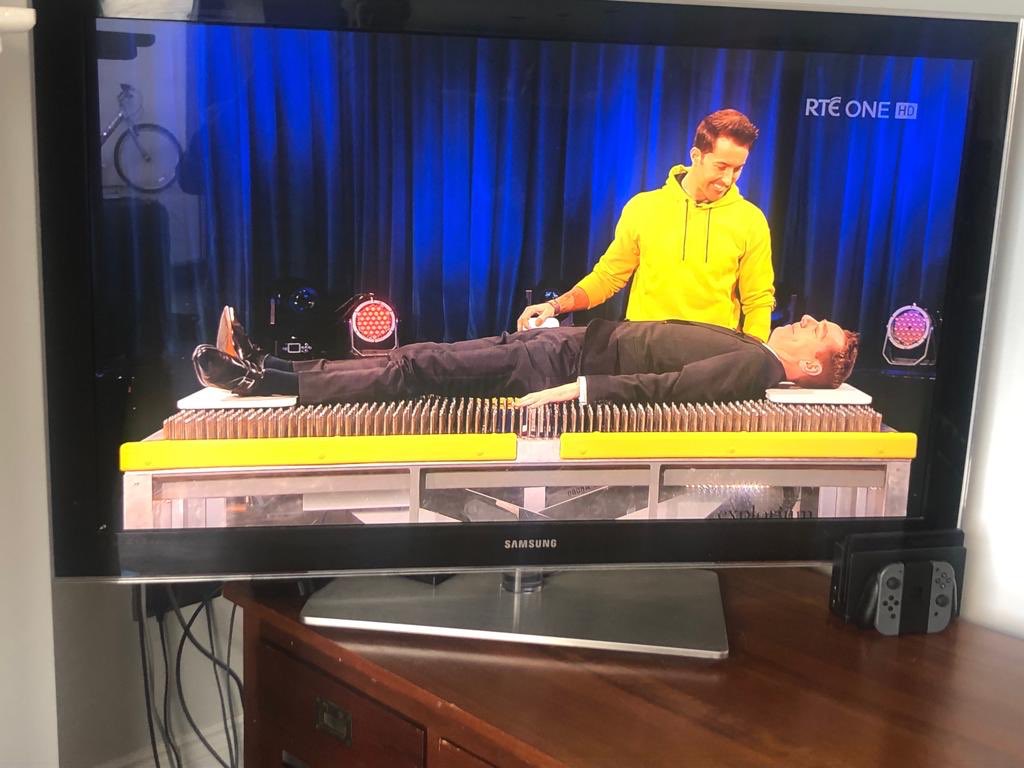 fleishmanIE's tweet image. Great to see @ExploriumI on the @RTELateLateShow last night. @MarkLangtry demonstrated some of the cool science activities at Explorium including a bed of nails! Ryan was unharmed 👍🏼 #explorium