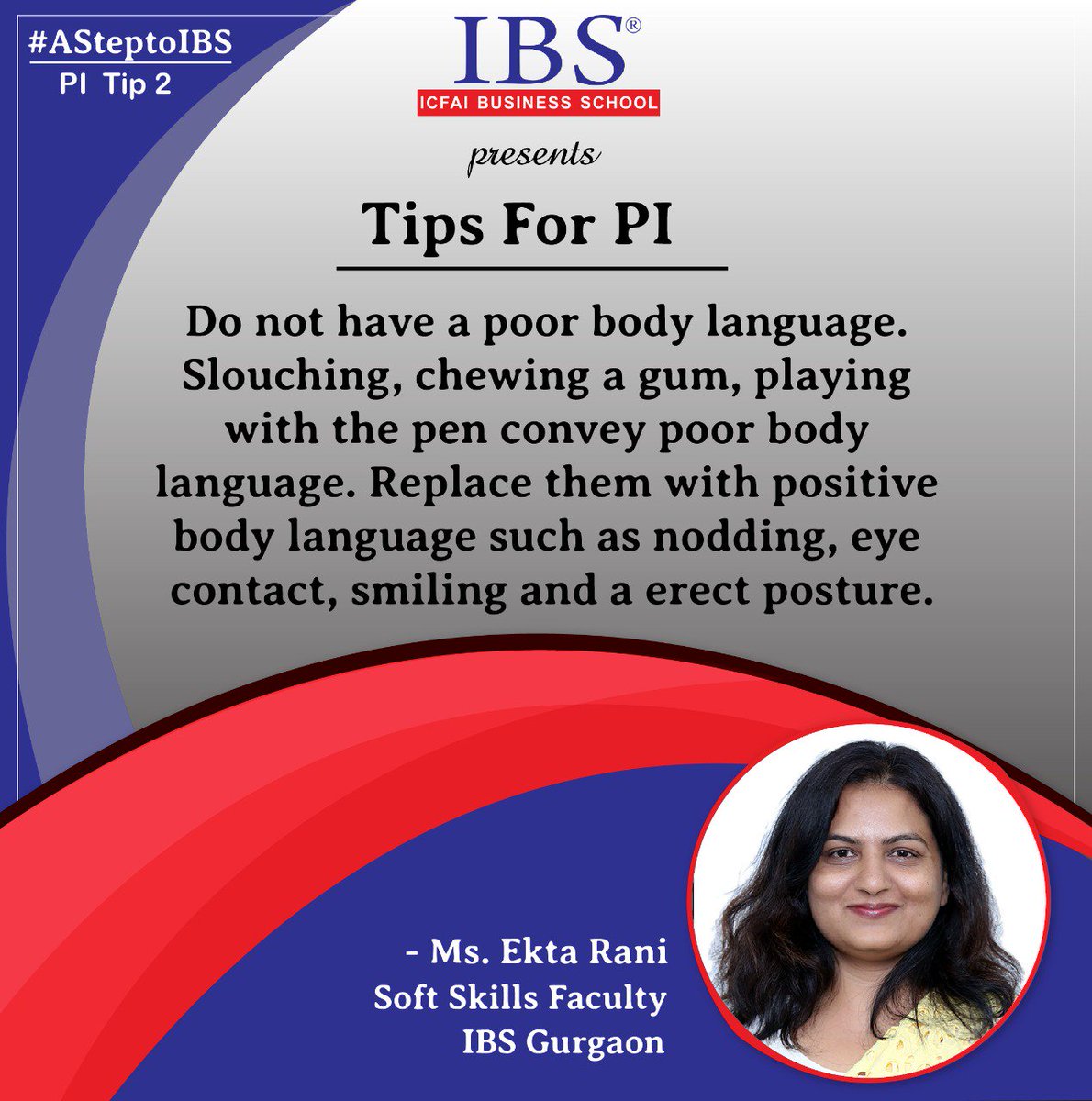 gurgaonibs's tweet photo. Prof. Ekta Rani Chauhan, Soft Skills Faculty guides the students of 2019-2021 batch for their successful attempt in the upcoming Personal Interview Sessions. 

#AStepToIBS @ibsgurgaon @IBSIndia #GDPITips #ManagementIdeas #ManagementSchool #Batchof2019 https://t.co/66cI9BXU0C