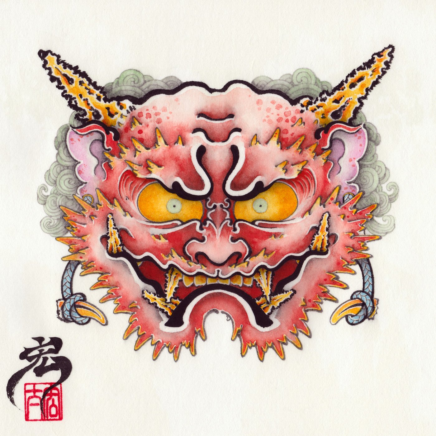 『朧（おぼろ）』　アクリル肉筆画 朧（おぼろ）』 アクリル肉筆画