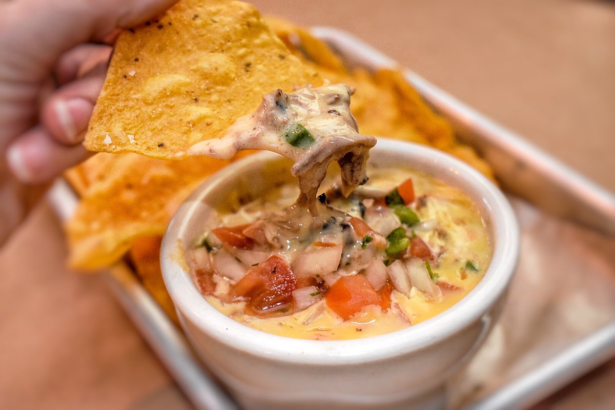TAKE OUT Brisket Queso Dip! Smoked brisket topped with our house made cheese sauce &amp; pico de gallo. $10 pint and $20 quart w/chips. (860) 620-9133 #SuperBowl #SmokeLocal #bbq #ctbbq #brisket #southington