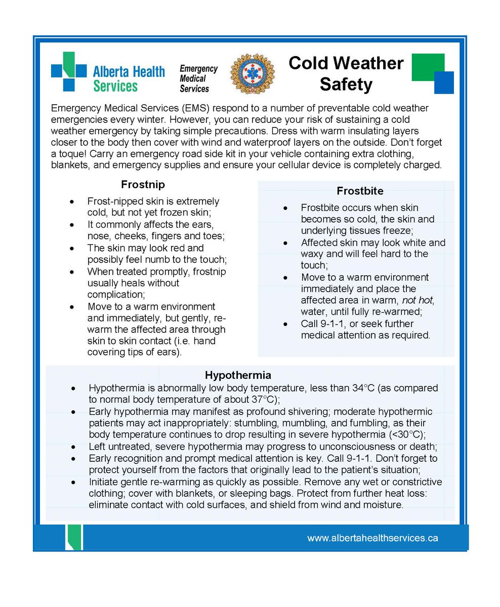 ahs_ems's tweet image. #YourEMS reminds you to take precautions if headed out during this cold snap. The current temperatures, particularly when combined with the wind chill, will cause rapid heat loss if you are not appropriately dressed. Cover all exposed skin- frostbite can occur in just minutes!