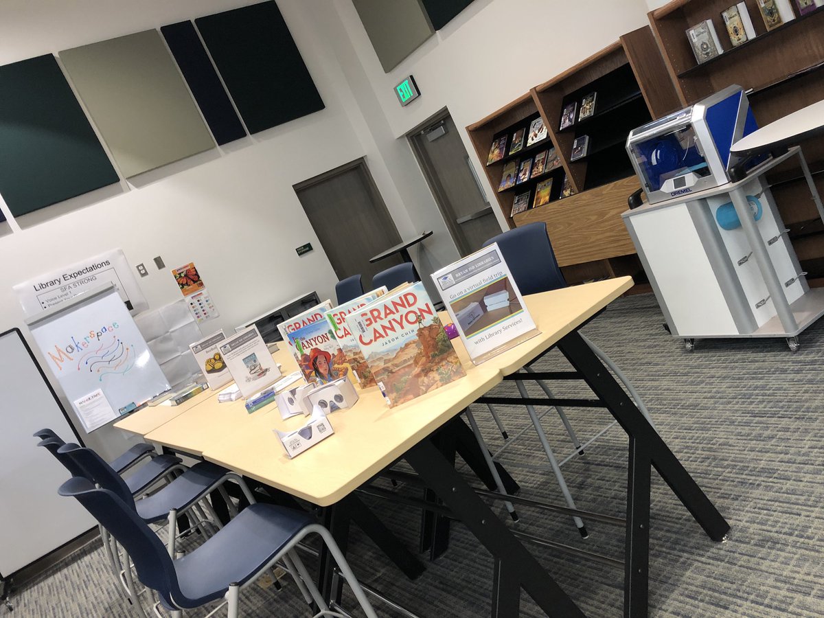We are #BISDShowcase  ready! Come into the SFA library and check out our #BISDLibraryServices! #Books #Readers #3DPrinting #MakerSpace #MakeAndTake #CelebrityReaders #Quivervision @MoWillems @FritoOnCandy @katyoncandy @BryanISDSup @KBTXMax @CityofBryan