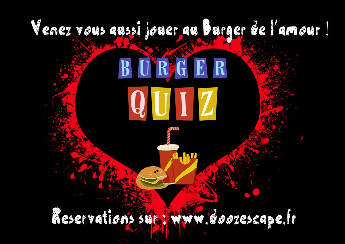 episode0barajeu's tweet photo. On reproduit une soirée burger quizz chez Dooz le 7 février à 20h :) @DoozEscapeStras @enchaussettescheztoi @612Square @FabriceDunis @MaxChabat @Dan_Andrei17  @Burgerquizoff
@benoullion @sybjousse @jeromerevon https://t.co/fAJ8X47BzN