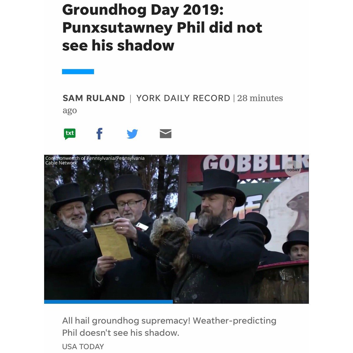 He didn’t see his shadow! Spring is just around the bend! Get ready for warm weather and iced drinks and open patios! According to a groundhog in Pennsylvania...