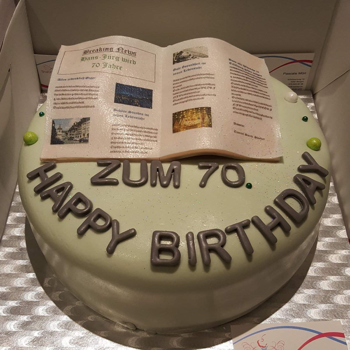 Shabbyandcake's tweet photo. 📰🗞mein Auftrag für heute🗞📰
🥂Shabby&amp;Cupcakes wünscht alles Gute zum 70. Geburtstag🥂
💞Herzlichen Dank für den tollen Auftrag💞
#shabbyandcupcakes #cake #birthdaycake https://t.co/zjNaeKL4jE