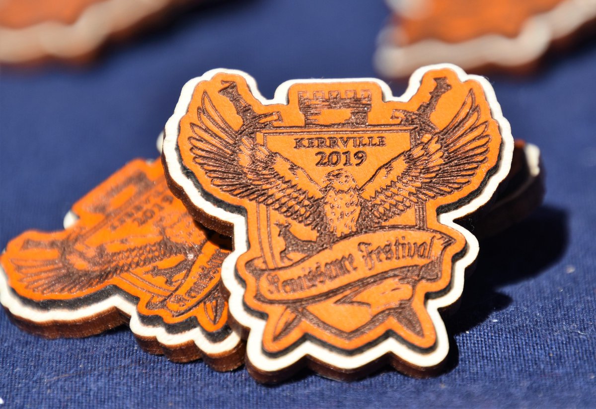 Pin thyself with the 2019 Kerrville Renaissance Festival custom crest! Limited supply at the souvenir booth available for purchase today until 5pm and tomorrow 10am-5pm. #KerrvilleRenFest kerrvillerenfest.com