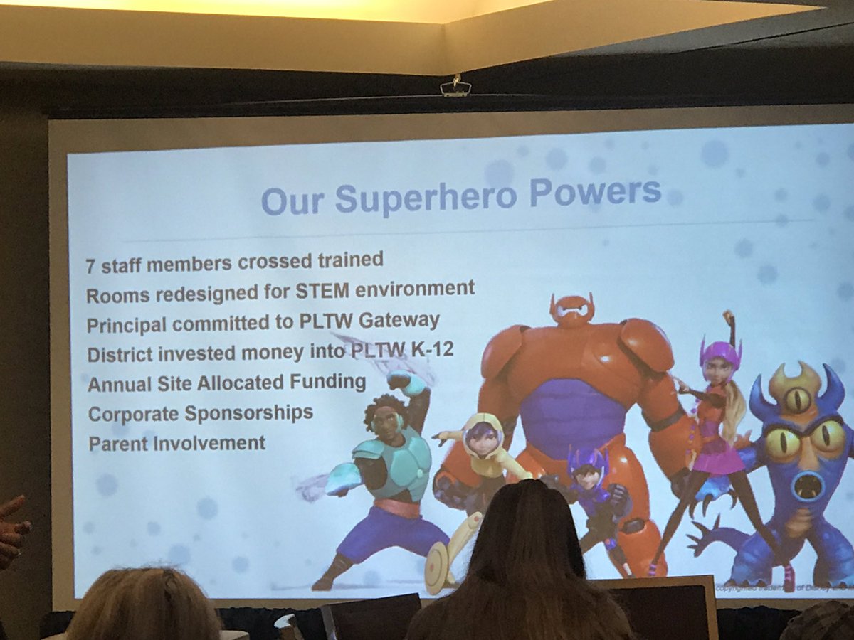 Good morning! It’s Day 2 at #PLTWSummit in Anaheim! I’m starting my morning with Tom and Mike in “From Zero to Hero” learning about PLTW Gateway in the Middle School! What’s your superpower?! #wedoitforthekids #PLTWproud #LMinCA #STEM