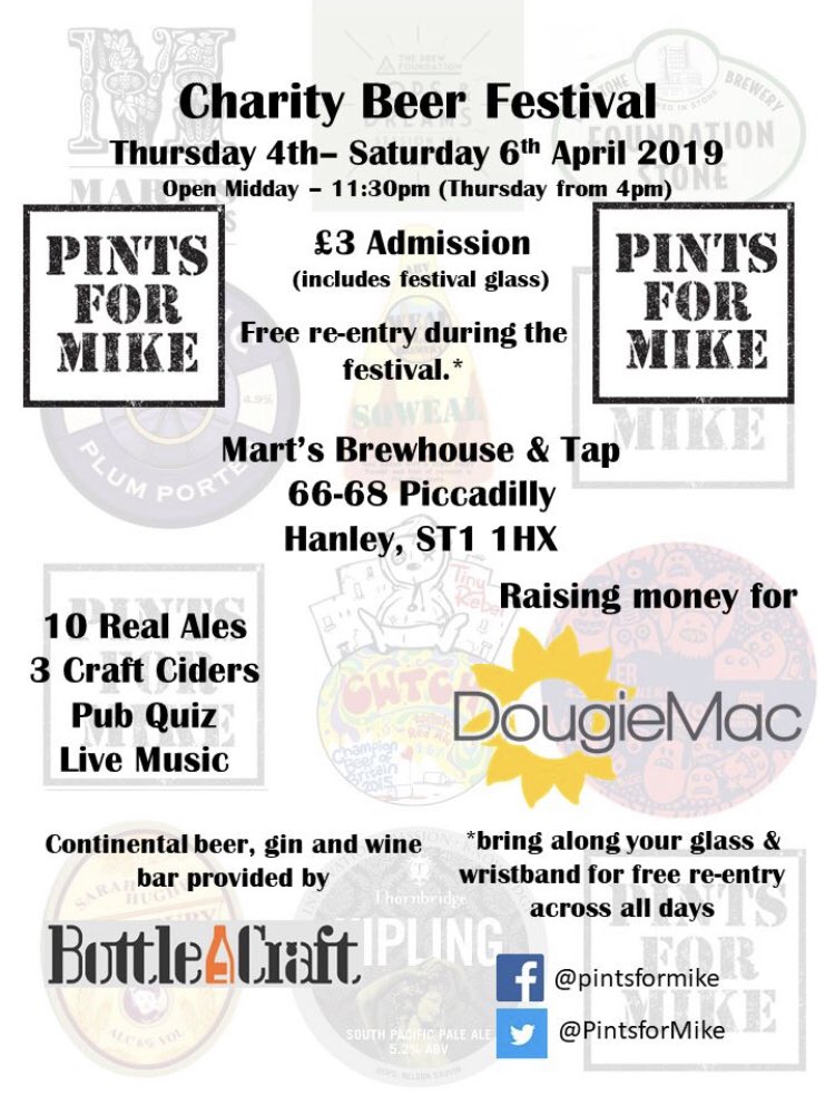 #beer #charity #piccadilly #culturalquarter #staffordshire <a href="/DougieMacStoke/">Dougie Mac</a> <a href="/BottleCraftSOT/">BottleCraft</a> <a href="/martscraftbeer/">Mart's Brewhouse & Tap</a>