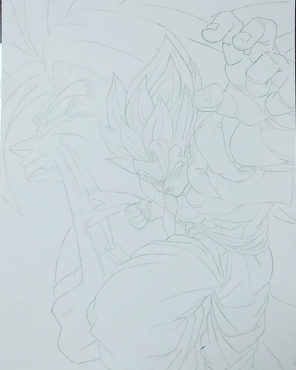 R J K7710 Sur Twitter やっとゴジータ ブロリーの下書きが終わりました やっぱりドラゴンボール最高だ ゴジータ ブロリー 映画ブロリー イラスト 模写