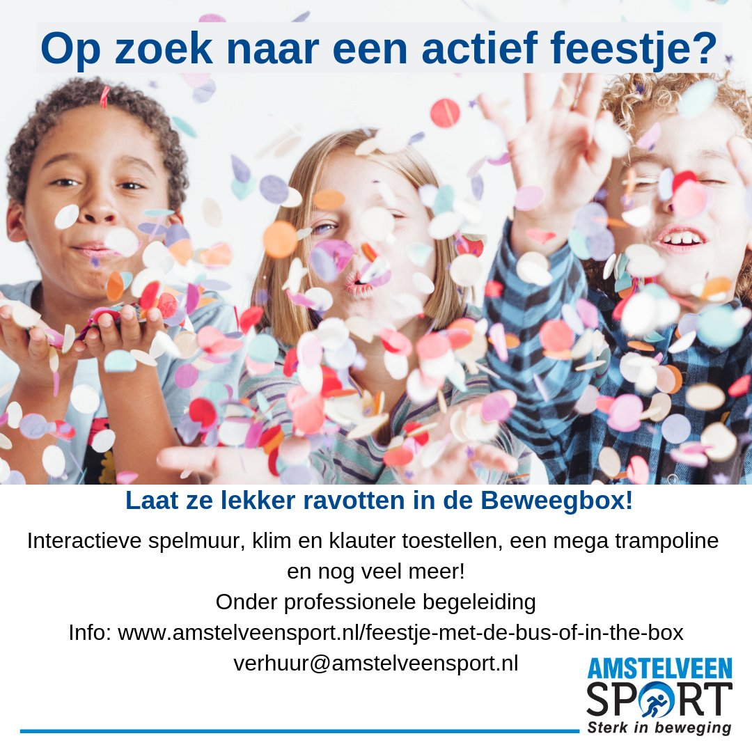 Het leukste #kinderfeestje in #Amstelveen vier je in de #Beweegbox!
buff.ly/2SlbEsz