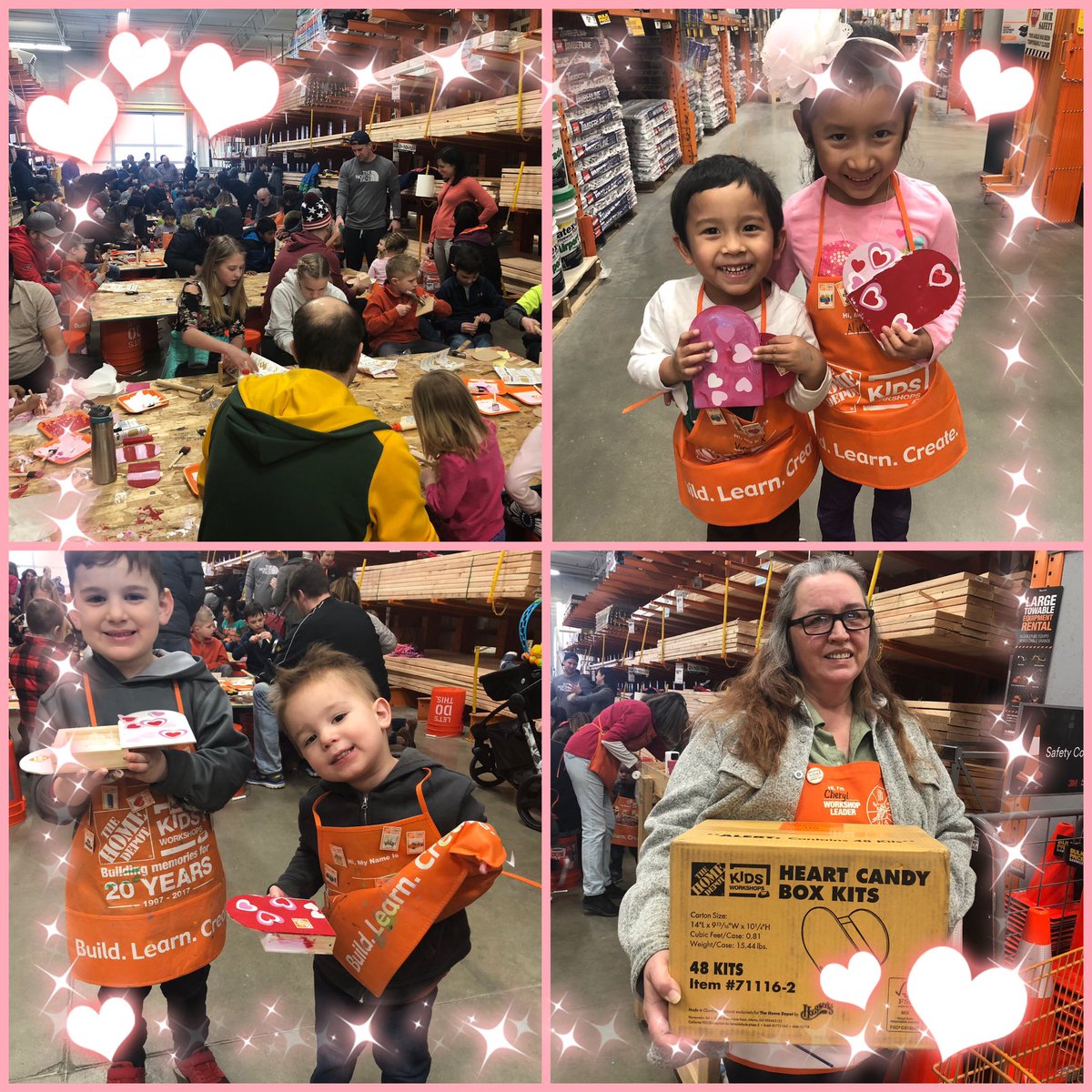 kattie57's tweet image. Making heart shaped candy boxes for Valentine’s Day, the sweetest holiday of the year! 🍬 #kidsworkshop #2cute #3203makesithappen