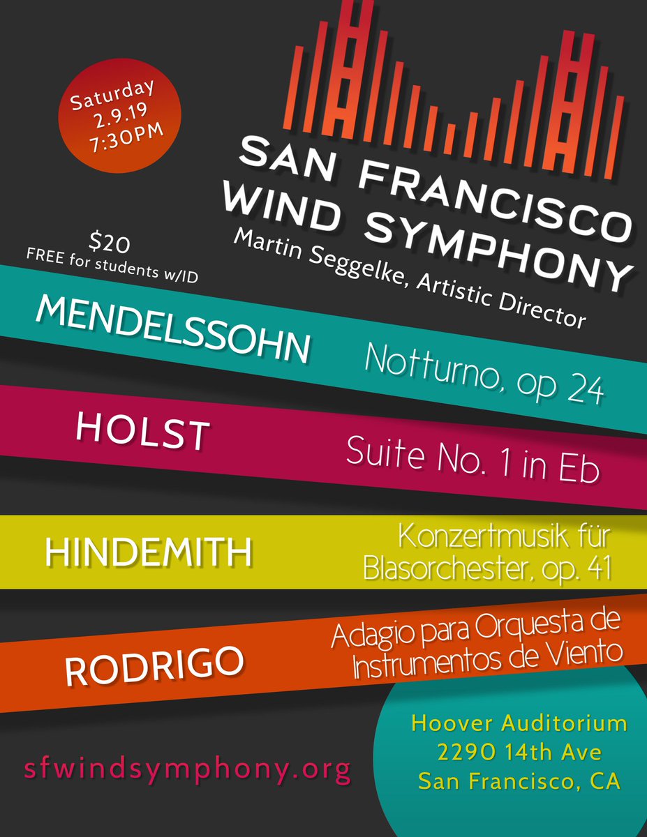 Tickets on sale now on <a href="/Eventbrite/">Eventbrite</a> for next Saturday's concert! Join us in #SF at Hoover Middle School Theater, 7:30pm.

Tickets: eventbrite.com/e/san-francisc…