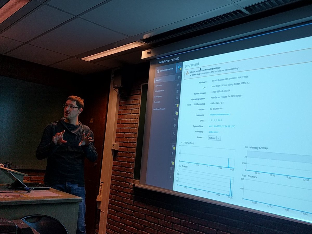 ale_fattorini's tweet image. What are we working on? @gsanchietti cockpit - new firewall module - backup - delegation and so on.. #fosdem #nethserverconference