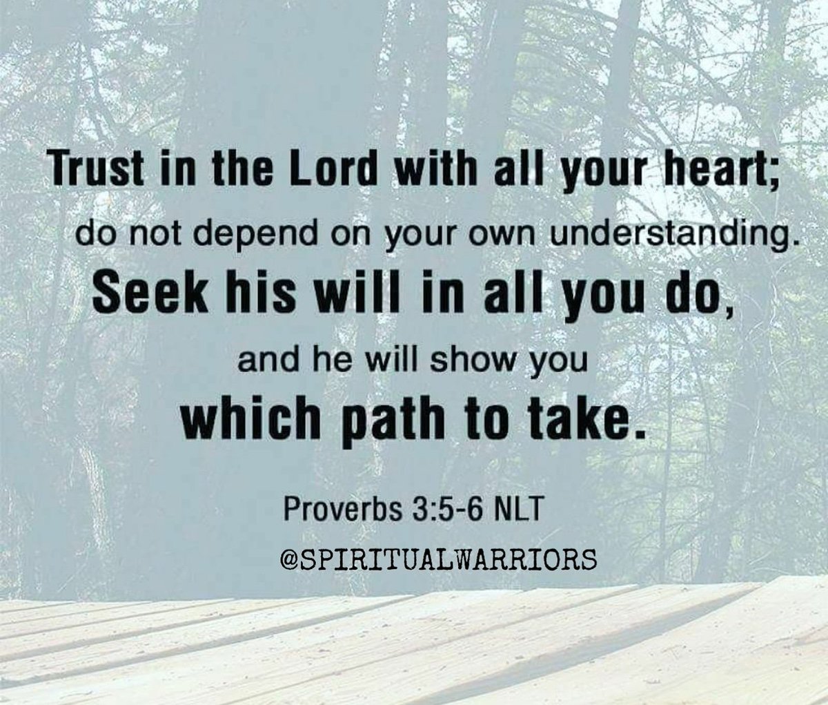 Christwarriors5's tweet photo. Trust in the LORD with all your heart; do not depend on your own https://t.co/VZpjpY1Iu9 his will in all you do, and he will show you which path to take.
Proverbs 3:5-6

#christianity #god #jesus #christian #faith https://t.co/tJVayiFi47