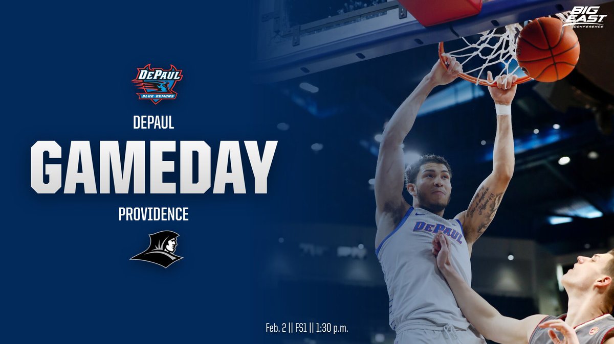 IT’S GAME DAY!  

🆚 <a href="/PCFriarsmbb/">Providence MBB</a> 
📍 <a href="/WintrustArena/">Wintrust Arena</a> 
⏰ 1:30 p.m. CT
📺  <a href="/FS1/">FS1</a> 
📻 WYLL (1160 AM)

#dpubb