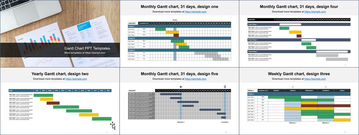 asimpl2's tweet image. Tired of making Gantt Charts in #PowerPoint? We've created 15 just for you :)

And yes, they are FREE!

--&amp;gt; buff.ly/2UBh8N8

#Productivity #productivityhacks #lifehacks #MSOffice #design #templates #templates