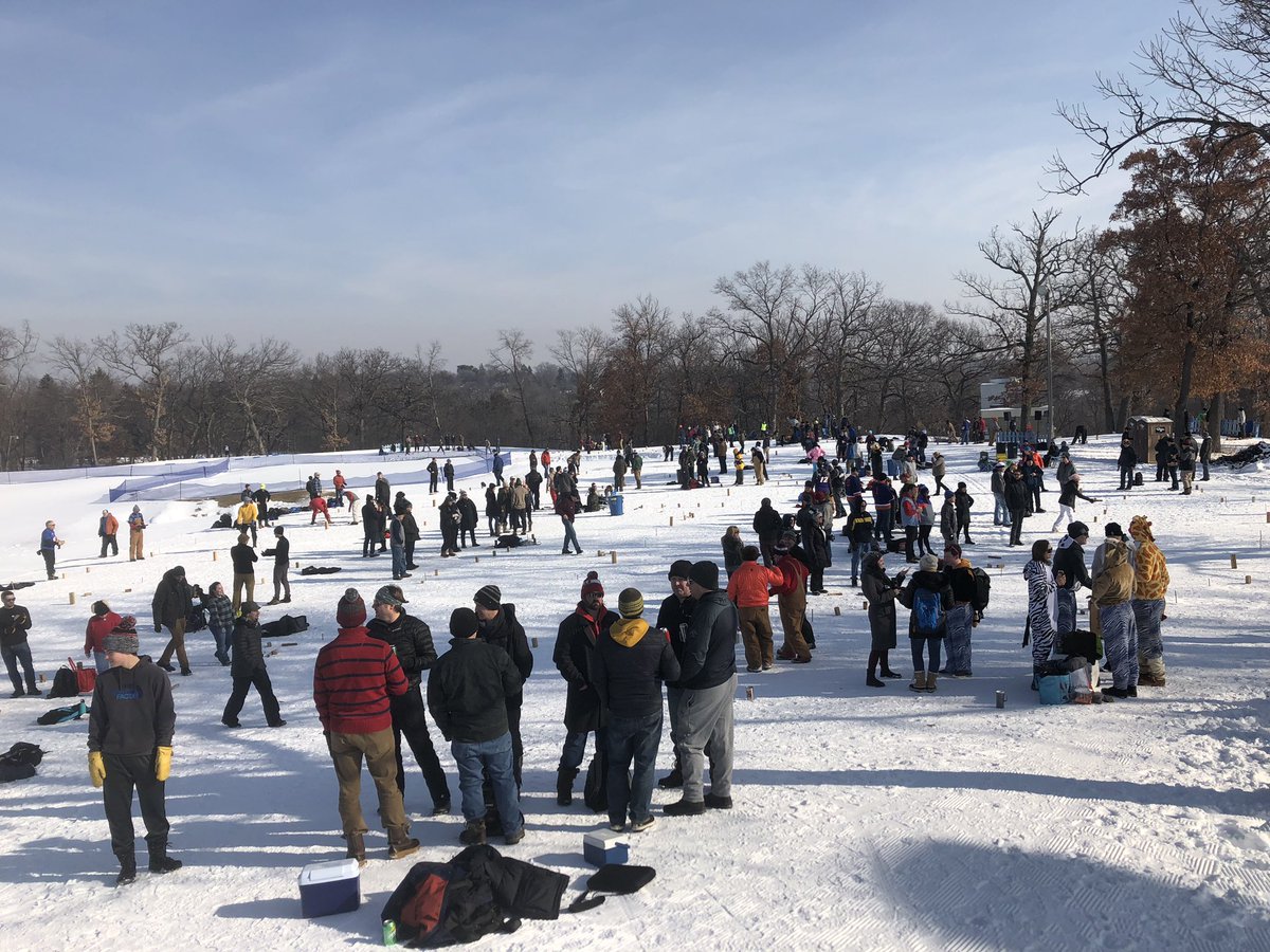 Worlds largest winter Kubb tournament underway in Minneapolis! #kubb #loppet2019