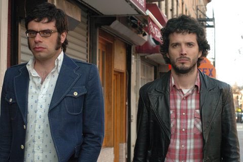 TIME FOR SOME COMIC RELIEF. Flight of the Conchords perform Dancing in the Street as Bowie/Jagger. No-one knows what to make of this bit of the film but it becomes its most YouTubed scene.