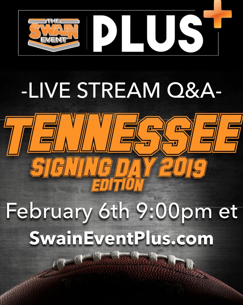 SwainEvent's tweet photo. Wednesday on National Signing Day we doing our video livesteam Q&amp;A for our #SwainEvent+ family. #TSD19 #NSD #RespectMyDecision 

https://t.co/dqZbHFpKOX

Details below: https://t.co/PDHxqlohtN