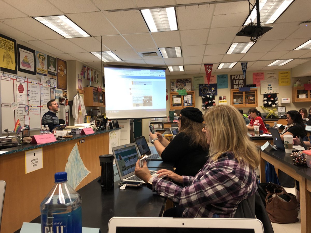 DJespersen1's tweet photo. THank you @MrSteinhauser & @MrsLindaCargile for a great session about building PLN w/ social media @LBiPD #LBTechSummit19. Love pushing our collective learning forward #21CenturyLearning in the best interests for ALL students and staff! #ProudToBeLBUSD @LBSchools https://t.co/e0NKFxGapo