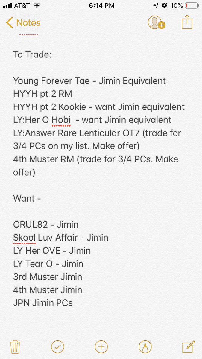 JiminsVocalFry's tweet photo. @BTStrading_USA @BTS_trading @BTSTradingPC @Kpop_TradePc @pctradeusa @tradkpop
location: USA
ww: No, US/CAD preferred
Trading - lenticular Answer P.C.
HYYH pt 2
Forever Young
4th Muster
LY:Her
See photo and list.
#BTSPhotocardTrades #btspctrading https://t.co/Z4aH8FKuxY