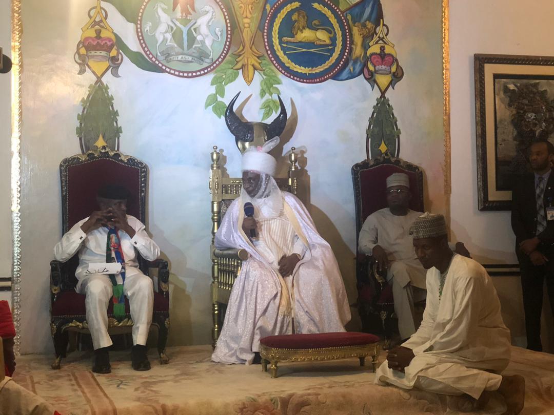 Joshibirogba's tweet photo. @ProfOsinbajo pays a courtesy visit to the Ohinoyi, His Royal Majesty Alhaji Dr Abdul Rahman Ado Ibrahim In Kogi State.
#Vpinkogi
#SmartKogi https://t.co/p47VLvIgoV