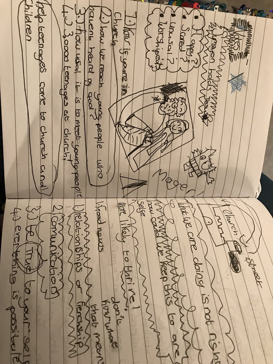 Little1Katy's tweet image. @stalbansdyo @ReverendAlly @revchrisrussell #LearnStA some of  My 8 year old daughter notes on what she learnt from today......another reason we need children in church.....