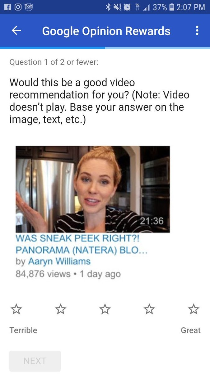 Devvy88's tweet photo. @Aaryn_Williams you've mad it into my Google opinion rewards survey. Lol just another thing that's always watching what I do I guess lol https://t.co/k1GNHOY4jS