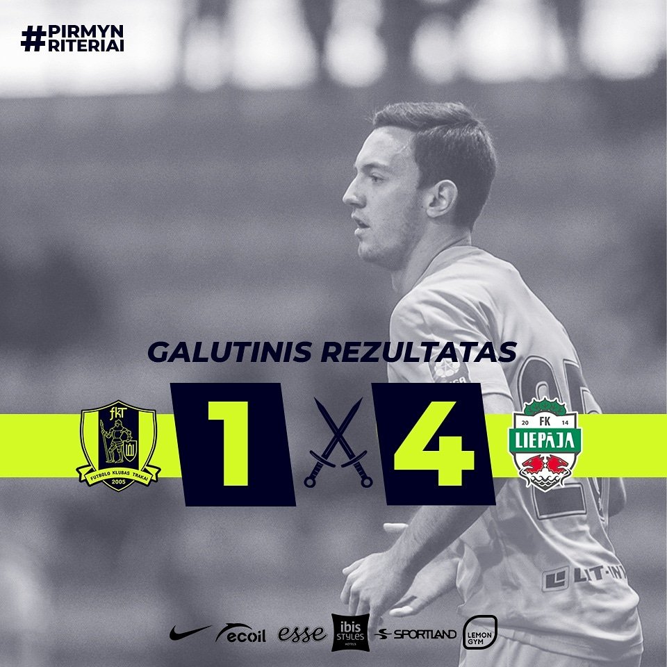 FKRiteriai's tweet photo. #FT FK Trakai 1-4 FK Liepaja.
Our first defeat this season. https://t.co/uj1zHAs2WT
