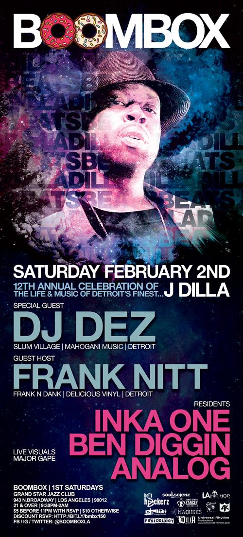 fusicology's tweet photo. Tonight LA @BoomboxLA #JDilla Celebration ft. DJ Dez, Frank Nitt, Ben Diggin, Analog & Inka One @TheGrandStar https://t.co/sUpPfxVLpy #BoomboxLA #DJDez #Frank #BenDiggin #InkaOne #DjAnalog #DoinIt4Dilla @inka_one @DEEJAYANALOG @Ben_Diggin @Franknitt https://t.co/39BXTlfZ2s