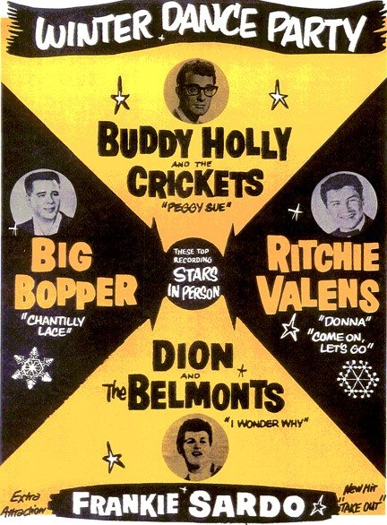 Royorbisonjr's tweet photo. On February 3, 1959 - Rock and Roll musicians Buddy Holly, Ritchie Valens, and J. P. "The Big Bopper" Richardson were killed in a plane crash near Clear Lake, Iowa. Known as "The Day the Music Died".

#BuddyHolly #RitchieValens #TheBigBopper #thedaythemusicdied https://t.co/1mmtbP1hOH