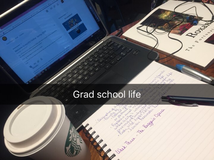 LynetteVarrassi's tweet photo. Taught a #NMSIwin Saturday Study Session this morning for #ChooseGarlandISD. Took my daughter to a friend’s house for a study group. Now I’m studying it up at Starbucks. #gradschool #WhyAmIAlwaysInSchool #MAEnglish https://t.co/ODKZq1g4Mx
