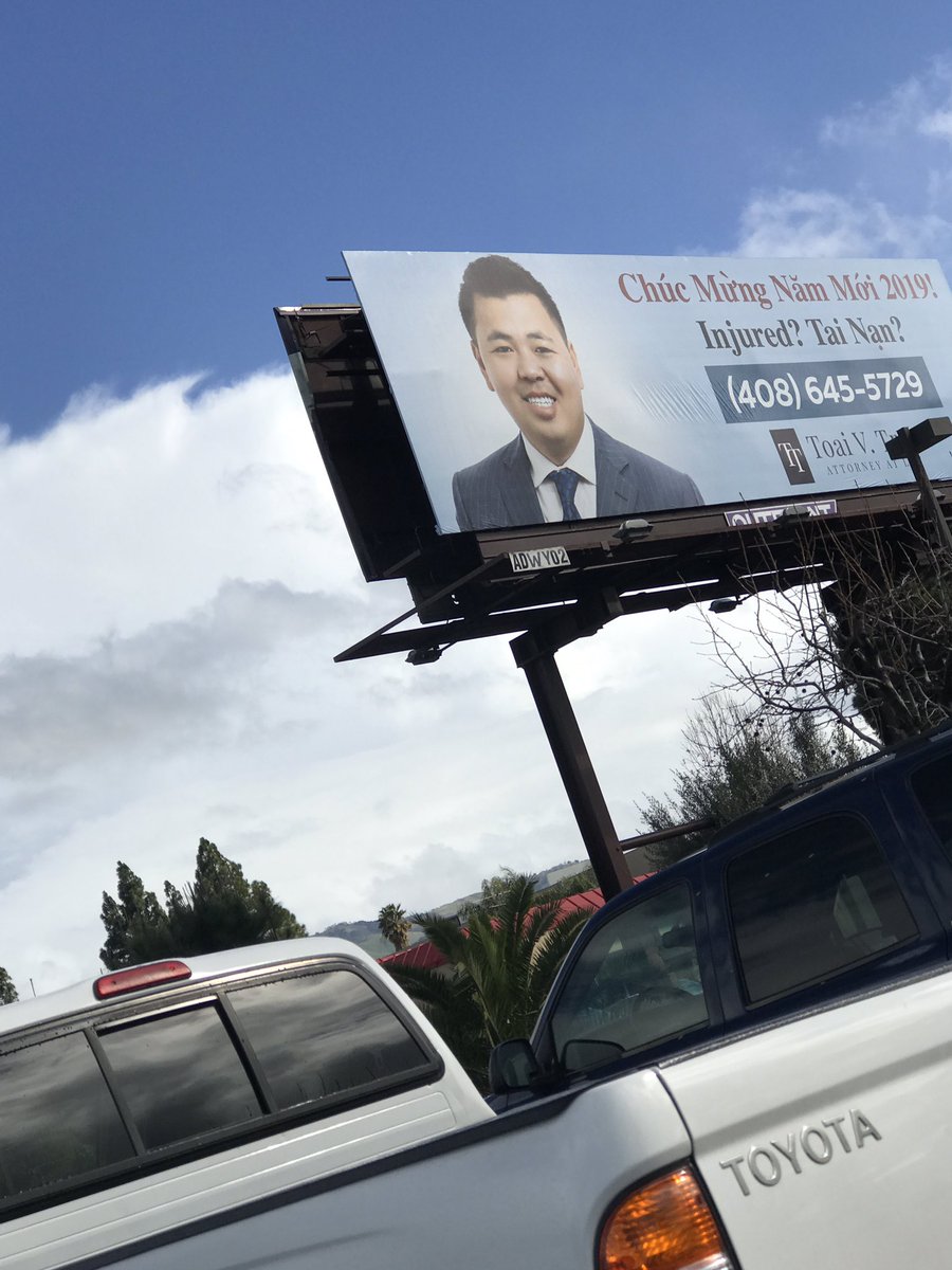 This gentleman wishes us Happy New Year, 2019 on a huge bill board on Tully Road. He also asks if we are injured.  #sbdcvietam #SBA #svsbdc