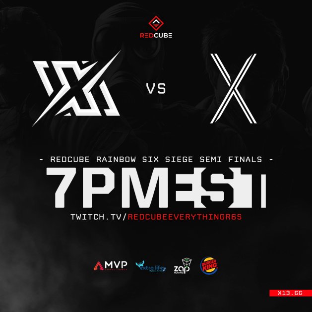 X13GG's tweet photo. Tonight the #X13R6 team plays against @TeamXeno_ in the @RedCubeGaming league championship. 

Tune in tonight to see who advances to the finals. (X13)

https://t.co/vUq0klN6Mr

#X13Hype https://t.co/6hoDzn1JTV