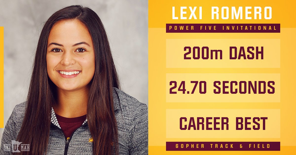 GopherCCTF's tweet photo. It's 2 #Gophers in the top 5 of the #PowerFiveInvite 200m with a pair of PRs.

3rd: Amira Young, 24.31
5th: Lexi Romero, 24.70 https://t.co/vEI0lfKBLx