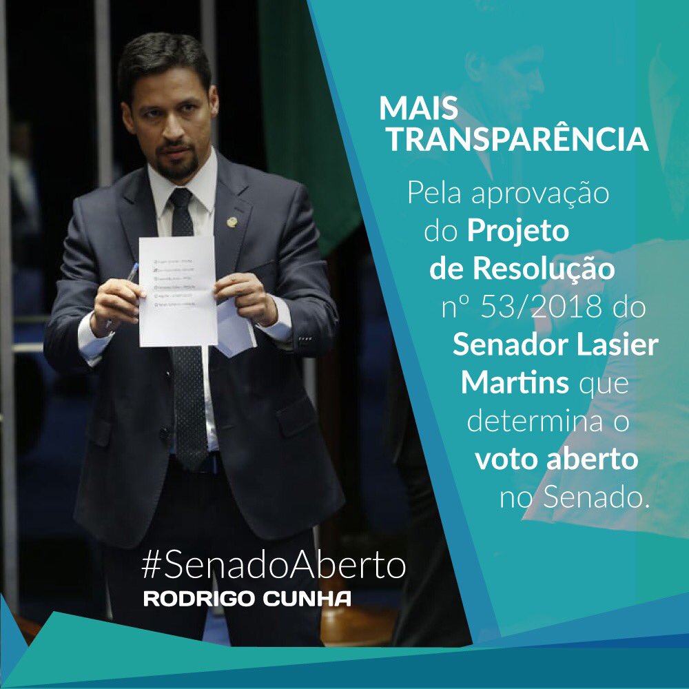 Luto pelo princípio do voto aberto desde qdo tive q entrar na Justiça p/acabar com o voto secreto na Assembleia e conseguimos. Agora é hora de o Senado mudar seu regimento e dar fim à era do voto fechado. Vou defender o projeto de resolução do colega Lasier Martins nesse sentido.