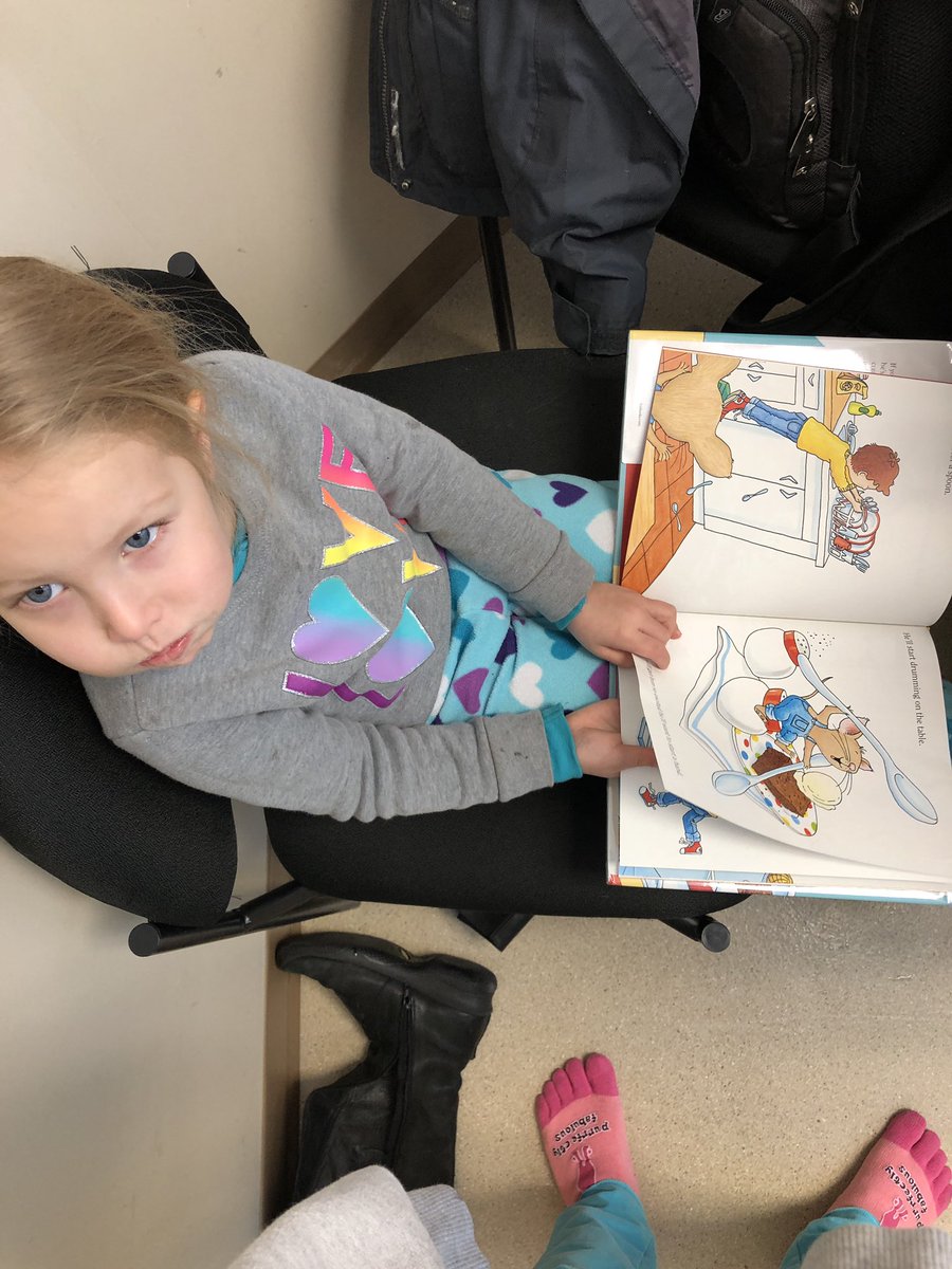 Reading While waiting for mommy and daddy to get checked out at the doctors. #ifyougiveamouseabrownie @LauraNumeroff @FerndaleEarlyEd #AACPSReadWithMe